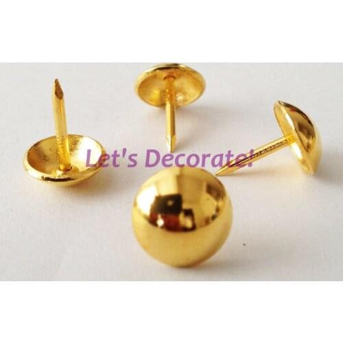 Free shipping 500pcs/lot 11mm Golden Plated Home or Garden Decorative Nail, Hobnail, Upholstery Nail