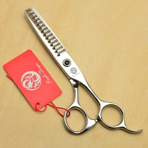 6'' Purple Dragon JP 440C Professional Human Hair Scissors Thinning Scissor Hairdressing Shears 14 Teeth 40% Thinning Rate Z2004