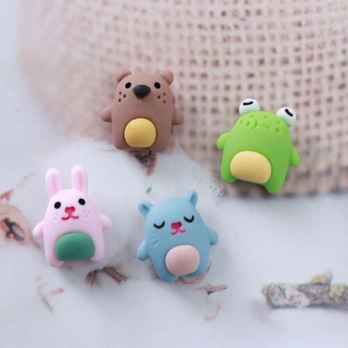 50Pcs Nail Art 3D Cute Charms Animal Resin Gems Slime Nail Art Supplies For Manicure DIY Decoration Nail Art Craft Charms