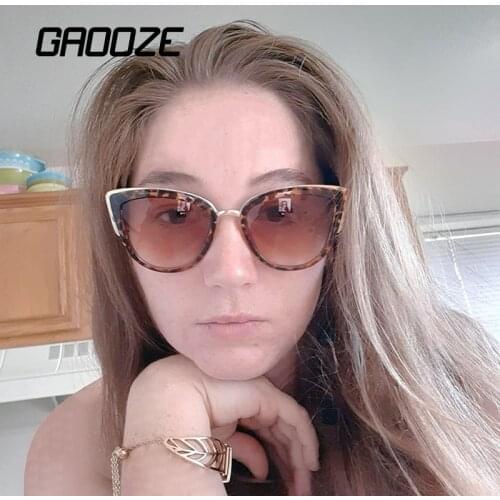 GAOOZE Stylish Cat Eye Sunglasses Women 2021 Designer Sun Glasses Leopard Retro Eyewear Ladies Vintage Zonnebril Dames YJ019