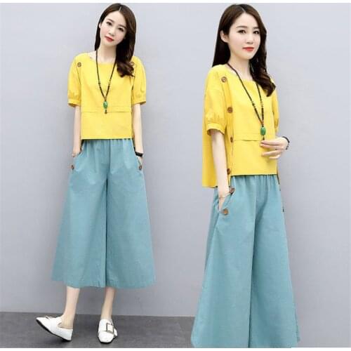 Casual Large Size Summer Tracksuits Women 2021 New Short Sleeve T Shirt Tops + Pants 2 Pieces Set Female Sportswear Womens Suit