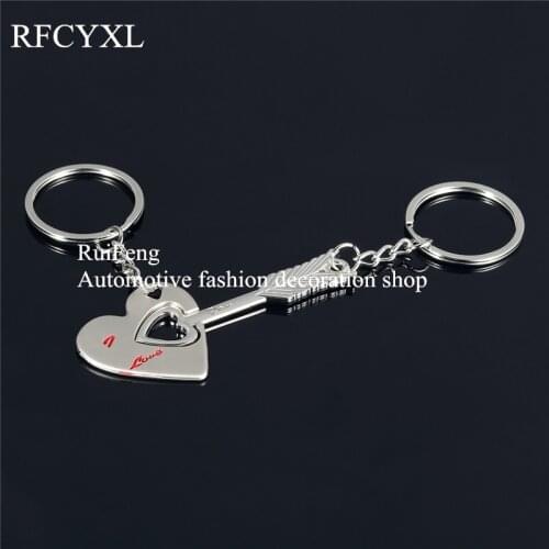 1 Pair Hot Sale Silver Alloy Arrow Bow Love Keyrings Key Chains Lovers Ring Couples keychain For Man Women High Quality Gift