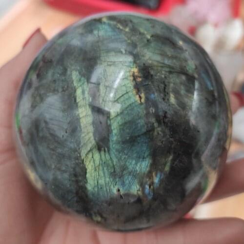 1pcs 8-9cm crystal sphere Natural beatiful light Labradorite Ball quartz stone Orb Healing