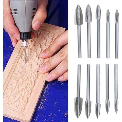 10PCS/Set Wood Carving And Engraving Drill Bit Milling Cutter Carving Chisel Carving Tools Hand Tools Woodworking Tools