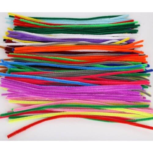100pcs 5mm Chenille Stems Pipe Cleaners Children Kids Plush Educational Toy Crafts Colorful Pipe Cleaner Toys Handmade DIY Craft
