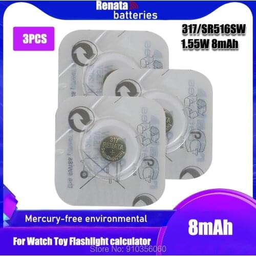 3PCS New Renata LONG LASTING 317 SR516SW SR62 D317 V317 Watch Battery Button Coin Cell Swiss Made 100% Original