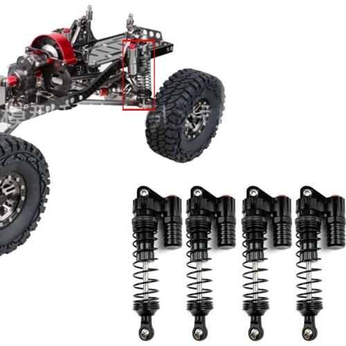 4PCS 90mm Full Metal RC Piggyback Shock Absorber Kit Replacement For /10 RC Crawler Axial SCX10 RC4WD D90 CC01 Repair Tool parts