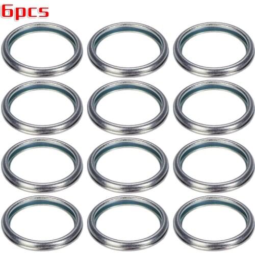 6pcs Oil Drain Plug Crush Washer Gasket Seals Rings Set 16mm Hole 803916010 Replacement For Subaru 2011-18 Car Accessories