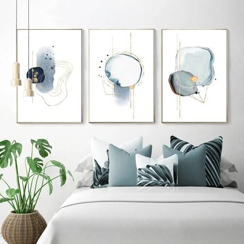 Abstract Graphics Canvas Poster Minimalist Artwork Light Blue Wall Art Decoration Wall Painting Picture Modern Room Home Decor