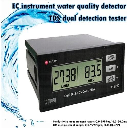 EC Instrument Water Quality Detector Monitor Conductivity Tds Dual Detection Tester Meter Online TDS Pen 0.0-9999us/0.0-20.0Ms