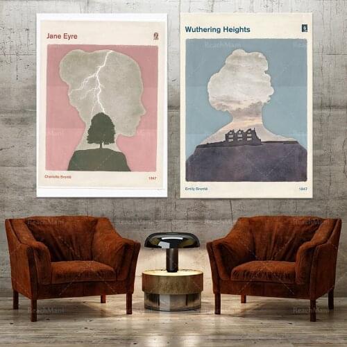 Antique book printing, gallery posters, Charlotte Bronte printing, literary posters, book cover printing, exhibition posters