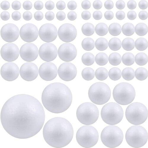White Foam Balls Polystyrene Craft Balls Craft Decoration Balls for DIY Art Craft, Household and School Projects