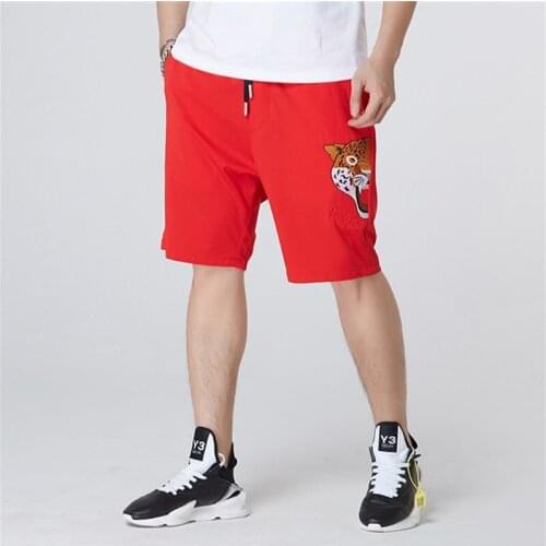 Free Shipping 2020 New Mens Summer Embroidered Shorts Thin Stretch Elastic Shorts Straight Loose Cropped Pants Ties