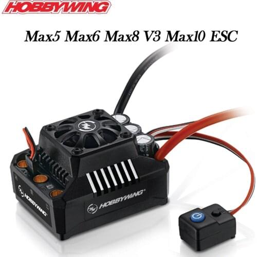 Hobbywing EZRUN Max5 Max6 Max8 V3 Max10 200A 160A 120A 60A Brushless ESC for 1:5 1:6 1:8 1:10 RC Car Touring Buggy Truggy Truck