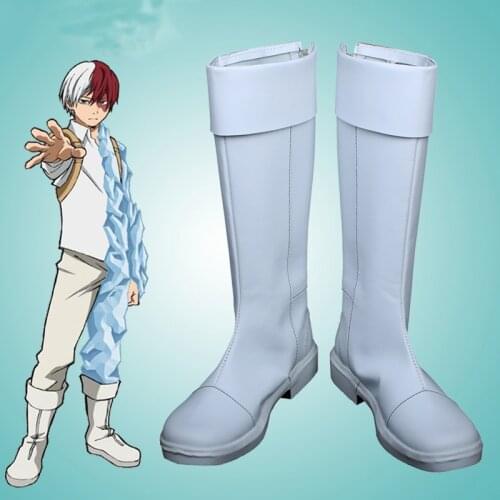 My Hero Academia Todoroki Cosplay Boots Shoes Anime Party Cosplay Boots Custom Made for Men Shoes