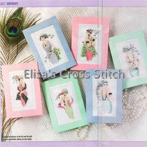 CD336 14ct DIY Invitation Greeting Card Popular Full Set CrossStitch Greeting Card Cake Birthday Christmas Gift Pretty Woman