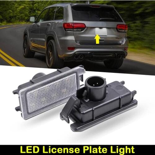 For Jeep Grand Cherokee Compass Patriot Maserati Levante Fiat 500 Dodge Viper Car Rear White LED License Plate Light