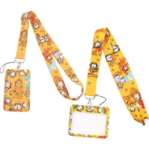 ER753 Yellow Cat Bank Credit Card Holder Wallet Bus ID Name Work Card Holder For Student Women Card Cover Business Card
