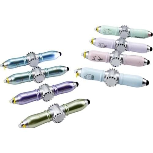 Pocket Ballpoint Pen Twist Open/Close Anti-stress Spinning Pen with LED Light Novelty Stationery Cute Decompression Toys