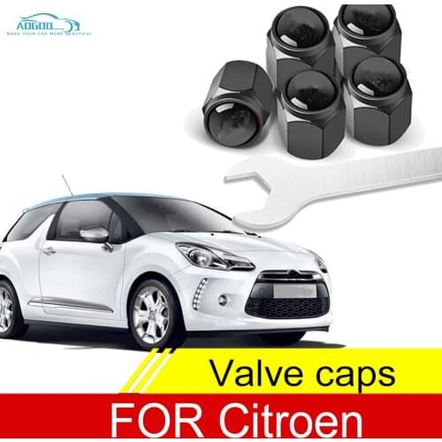 Car Wheel Tire Air Valve Caps Stem Cover With Brand Fit For Citroen C0 C1 C3 C3picasso C4Cross C4 Picasso C5 AIRCROSS