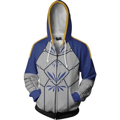 Game Fate stay night Cosplay Costume Arutoria Pendoragon Hoodie Sweatshirt Adult Zipper Jacket Coats Hoodies
