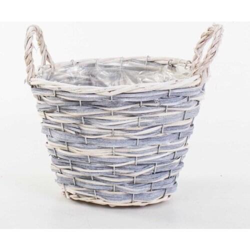 Euro Flora Handle Round Basket Wicker 24 X17 cm decorative baskets cestos decorativos декоративные корзины
