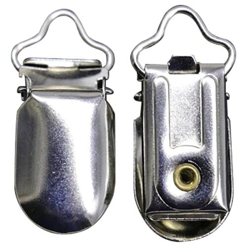 Luo Qiu speenkoord hout (20 pieces/lot) 10mm Metal Silver garment clips with Plastic teeth Use size attache sucette