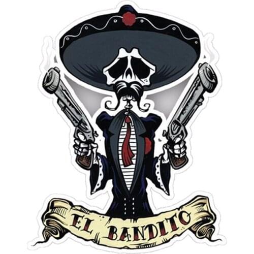 Funny Car Stickers for El Bandito Guns Cool Auto Moto Car Van Bike Truck Tuning Waterproof Vinyl Stickers,13cm*9cm