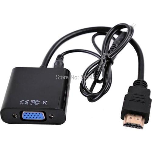 Male HDMI to VGA Converter Adapter with Audio Cable for Xbox 360 for PS3 Laptop Desktop Support 1080P HDTV Displayer