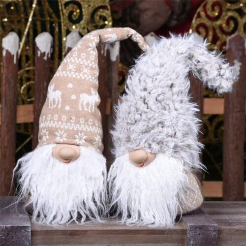 Holiday Decoration Yellow Hat Rudolph Doll Toys 10*20cm Home Decor Christmas Tree Ornaments Christmas Elf Doll Gift for Children