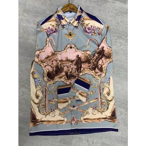 QK40534 Fashion Mens Shirts 2021 Runway Luxury famous Brand European Design party style Mens Clothing