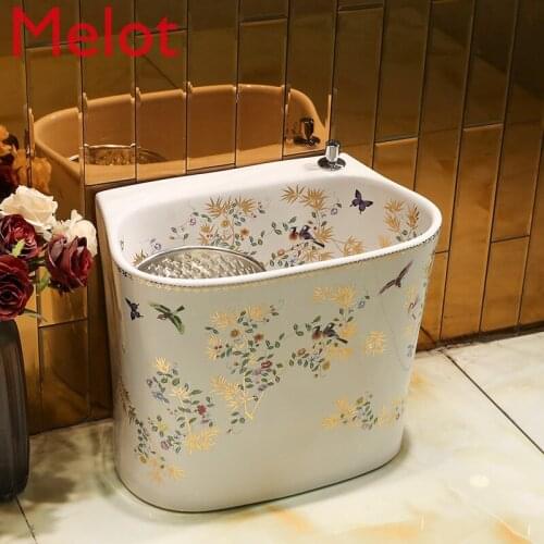 Ceramic Mop Pool Geobasin Mop Pool Mop Basin Balcony Pool Mop Mop Sink Household Bathroom Floor-Mounted