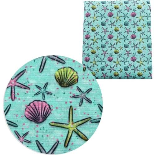 50*140cm Printed Starfish Shell Pattern Cotton Fabric for Tissue Sewing Quilting Fabrics Needlework Material DIY Handmade,c17168