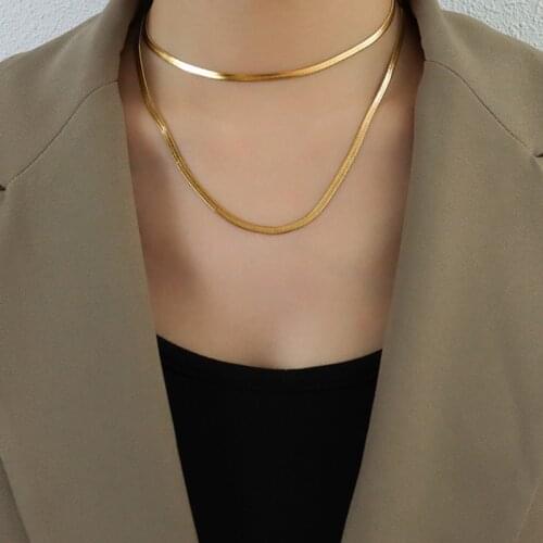 Cool Titanium Steel Snake Necklace for Women Girls Blade Chain Choker Necklace Chain Dating Jewelry Collier Femme Wholesale