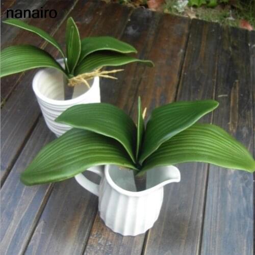 1pcs Real Touch Artificial Plant Phalaenopsis Leaf Plant Flowers For Wedding Home Decoration Party Festival Supplies