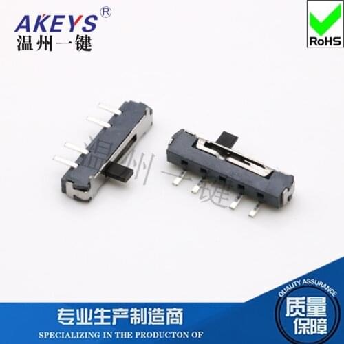 10pcs MSKT-13D18 Three-stage patch Small toggle switch 4-foot horizontal Sliding side With positioning feet Fretting