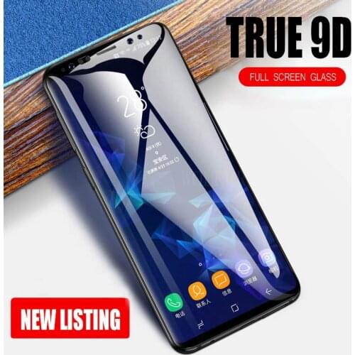 2pcs 9D Curved Protective Glass For Samung galaxy A7 2018 Screen Protector On J4 J6 J8 A9 2018 A9 Lite Full Cover Glass Film