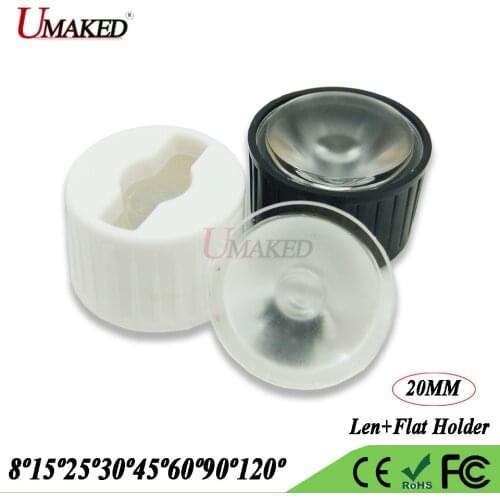 20MM Frosted surface LED lens with Bracket Holder 8 15 30 45 60 90 120 Angle PMMA Optical lense for led Aquarium blub Spotlight