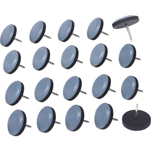 Hot 20Pcs 25mm Chair Gliders Furniture Sliders PTFE Easy Moving Pads Round With Nail Feet Protector for Hardwood Floor