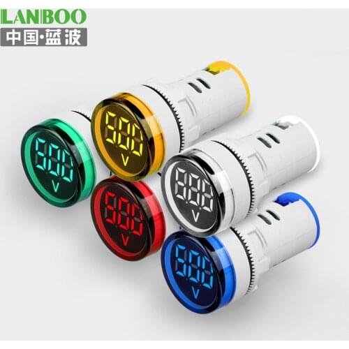 22mm LED Digital Display Voltmeter With AC 60-500V DC6-100V Indicator signal lamp voltmeter lights Tester with Red Blue Green