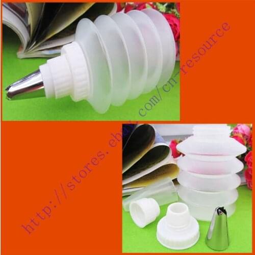 3x DIY Icing Piping Cookies Cake Decorating Squeezy Squirt Bottles Nozzles Tool