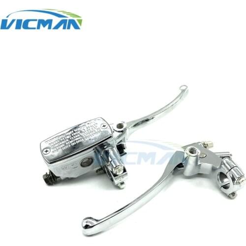 7/8" 22mm moto Chrome frein avant embrayage maître cylindre hydraulique levier d'embrayage 14mm Piston pour Yamaha Suzuki Honda