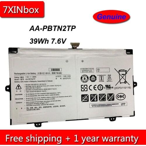 7XINbox 39Wh 7.6V Genuine AA-PBTN2TP Laptop Battery For Samsung XE513C24 XE510C24 BA43-00380A Series Tablet