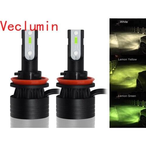 Car LED Fog Lemon green Lamp 1860 CSP Chip 14000Lm 40W Yellow White Green H1 H3 H7 H8 H9 H11 H16 H27 881 880 9005 HB3 9006 HB4