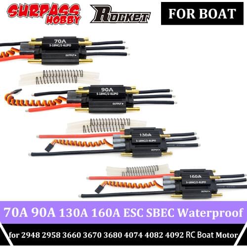 SURPASS HOBBY Brushless ESC SBEC 70A 90A 130A 160A 5-18NC 2-6Lipo BEC for 2948 2958 3660 3670 3680 4074 4082 4092 RC Boat Motor