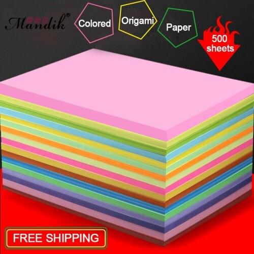 10 Color Kids Origami Paper DIY 70g 80g Color Copy Paper 500 Sheets Per Pack A4 Paper
