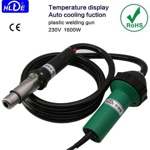 Fast shipping HLTE-F16S 230V 1600W Split type plastic welding gun Hot air welder for PVC/PP/PE,Temperature display+Auto cooling