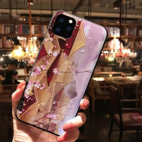 Chinese style 3D Emboss Phone Case for Samsung S10e S8 S9 S10 S20 Ultra Plus Note 8 9 10 Plus Soft back Covers