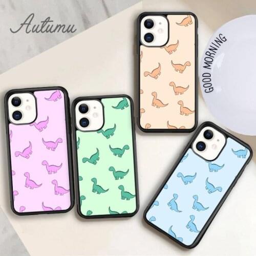 Dino party Phone Case for iPhone 11 12 Pro Max mini X XR XS SE 2020 5 6S 7 8 Plus Samsung Galaxy S8 S9 S10 Cover shell