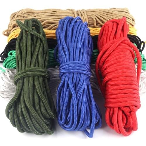 4~9mm Colorful Nylon Braided Rope Safety Net Paracord Parachute Cord Lanyard Rope Climbing Camping Survival Paracord
